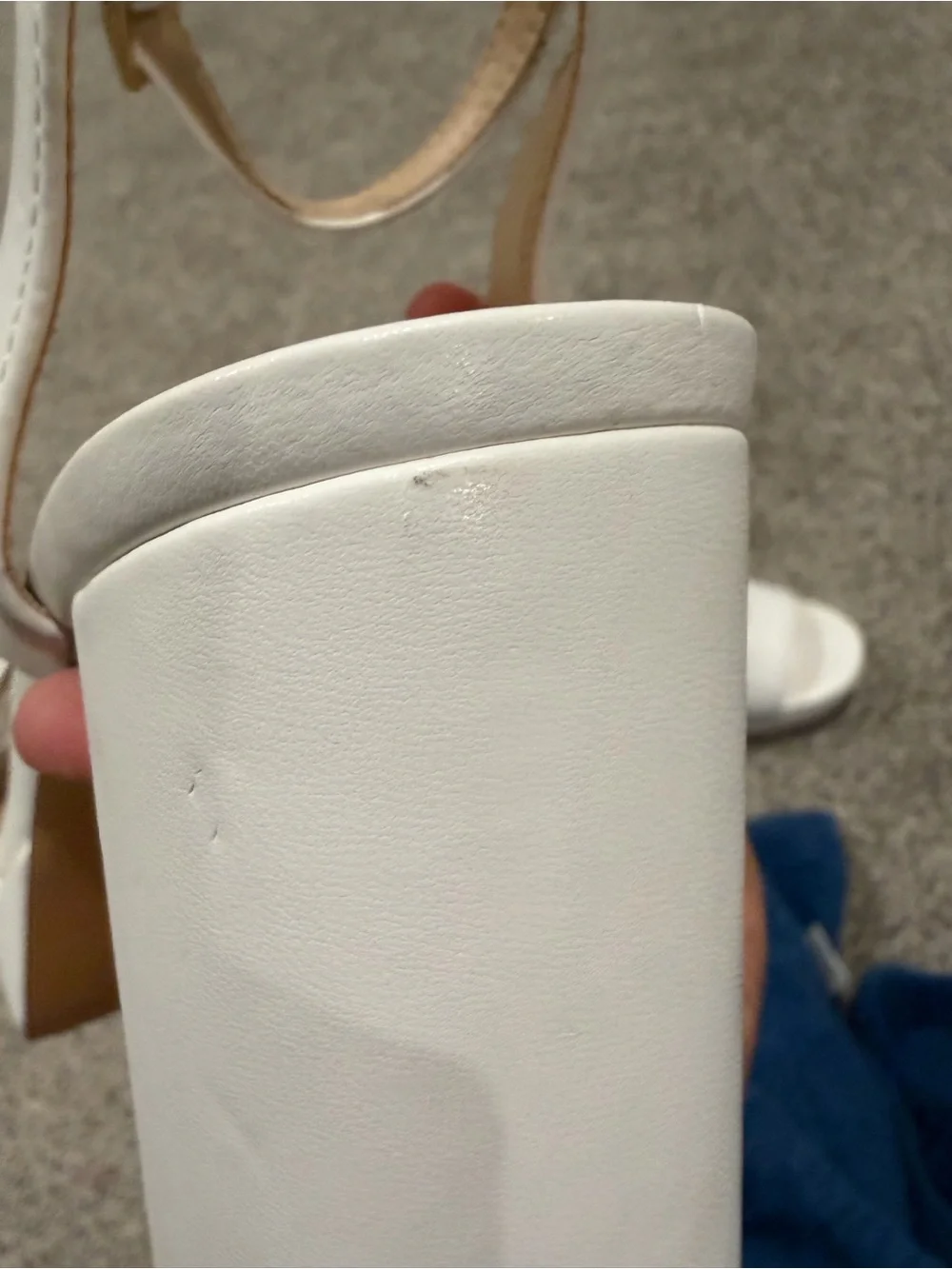 Amazon Dream Pairs Open Toe Blocky White 4.13” Heel